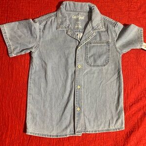 Cat & Jack Denim Blue Kids Button Down Shirt